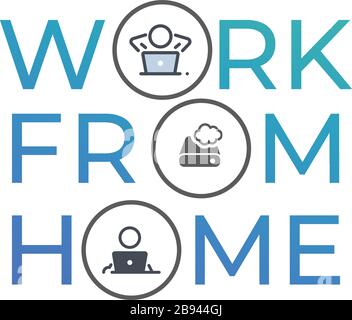 Coronavirus quarantine concept. Working from home. a worker sitting on couch and working on laptop. Flat cartoon vector illustration Stock Vector