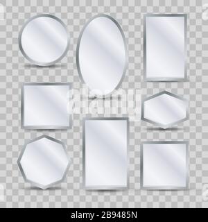Miorror decorative reflections on transparent Stock Vector