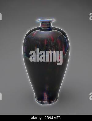 black vase, Northern Song dynasty, Northern Song dynasty, about 1100, stoneware with glaze, 13 in., Asian Art, Reimagined by Gibon, design of warm cheerful glowing of brightness and light rays radiance. Classic art reinvented with a modern twist. Photography inspired by futurism, embracing dynamic energy of modern technology, movement, speed and revolutionize culture. Stock Photo