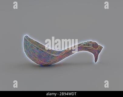 ladle, Eastern Han dynasty, Eastern Han dynasty, 25-220, earthenware, green glaze, 2-1/2 x 4-1/2 in., Asian Art, Reimagined by Gibon, design of warm cheerful glowing of brightness and light rays radiance. Classic art reinvented with a modern twist. Photography inspired by futurism, embracing dynamic energy of modern technology, movement, speed and revolutionize culture. Stock Photo