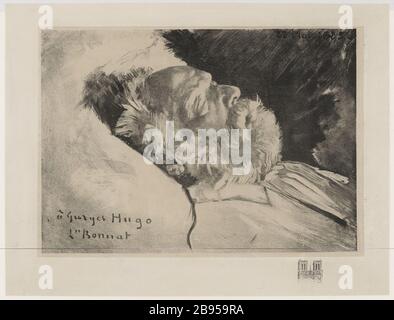 Victor Hugo's death bed in the bedroom of Maison de Victor Hugo in ...
