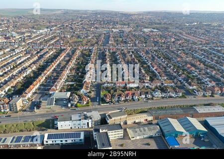 Early morning views of Brighton and hove from above during covid19 outbreak Stock Photo