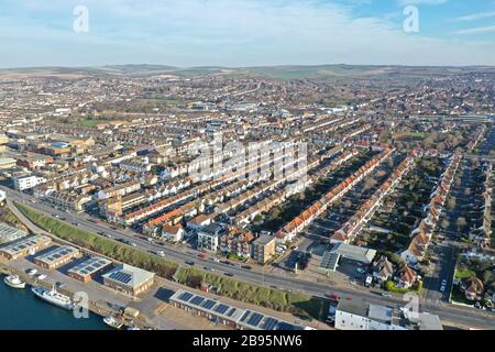 Early morning views of Brighton and hove from above during covid19 outbreak Stock Photo