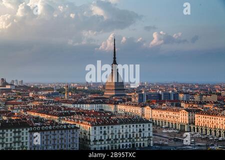 Veduta Panoramica di Torino panoramic view turin Stock Photo