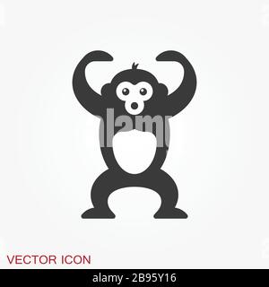Vector monkey icon isolated on background. Animal symbol Stock Vector