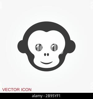 Vector monkey icon isolated on background. Animal symbol Stock Vector