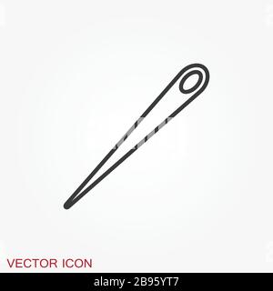 Needle icon, vector sewing symbol or element for design Stock Vector