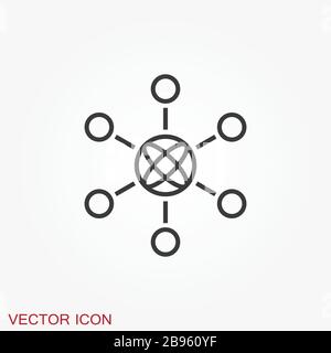 Network icon, computing and computer network symbol Stock Vector