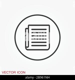 Newspaper icon vector. Symbol of news. Flat design. Stock Vector
