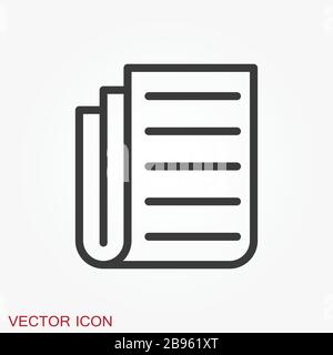 Newspaper icon vector. Symbol of news. Flat design. Stock Vector