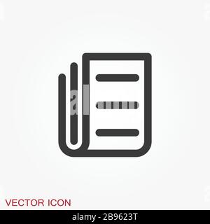 Newspaper icon vector. Symbol of news. Flat design. Stock Vector