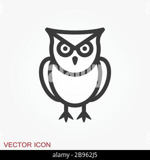 Owl icon. Vector images of owl on background. Stock Vector