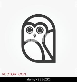 Owl icon. Vector images of owl on background. Stock Vector
