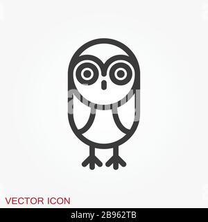 Owl icon. Vector images of owl on background. Stock Vector