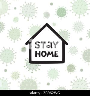 Corona virus written in typography poster design.Save planet from corona virus.Stay safe,stay inside home.Prevention from virus. Stock Vector