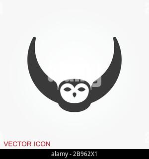 Owl icon. Vector images of owl on background. Stock Vector