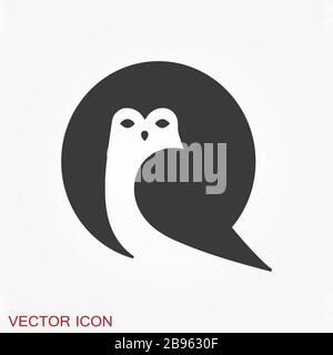 Owl icon. Vector images of owl on background. Stock Vector