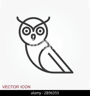 Owl icon. Vector images of owl on background. Stock Vector