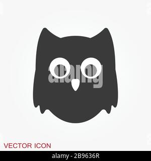 Owl icon. Vector images of owl on background. Stock Vector