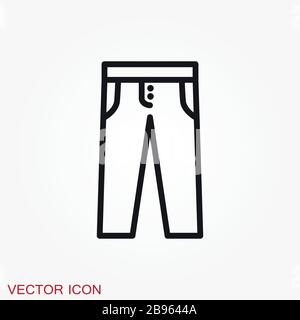 Pants icon. solid fill vector icons set as flat icons Stock Vector