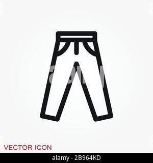 Pants icon. solid fill vector icons set as flat icons Stock Vector