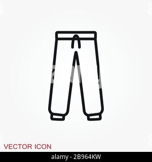 Pants icon. solid fill vector icons set as flat icons Stock Vector