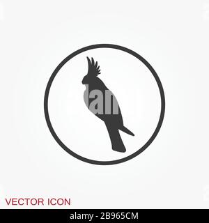 Parrot icon. Vector Stylish Abstract Silhouette Bird Icon Stock Vector