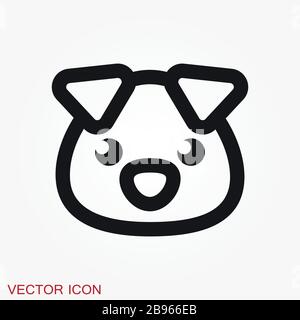 Pig icon in minimal style, isolated on background. Stock Vector