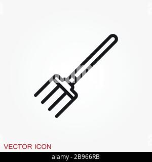 Pitchfork icon in flat style isolated on background. For your design, logo. Vector illustration. Stock Vector