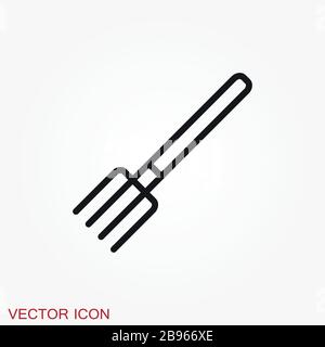 Pitchfork icon in flat style isolated on background. For your design, logo. Vector illustration. Stock Vector