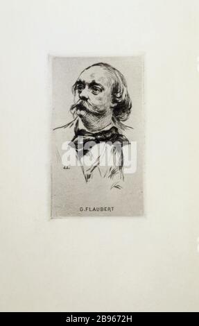 PORTRAIT Gustave Flaubert Portrait de Gustave Flaubert (1821-1880), écrivain français. Paris, musée de la Vie romantique. Stock Photo
