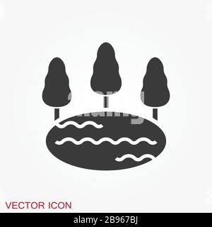 Pond icon illustration isolated vector sign symbol Stock Vector