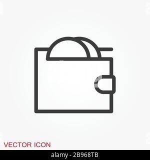 Purse vector icon. Wallet symbol for your web site design, logo, app, UI. Stock Vector