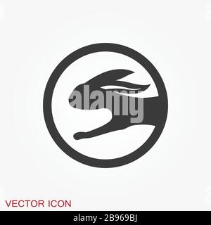 Rabbit icon vector, design on background, Rabbit Logo for your design. Animal. Stock Vector
