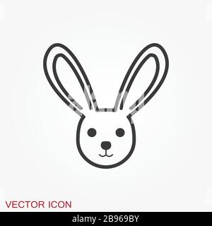 Rabbit icon vector, design on background, Rabbit Logo for your design. Animal. Stock Vector
