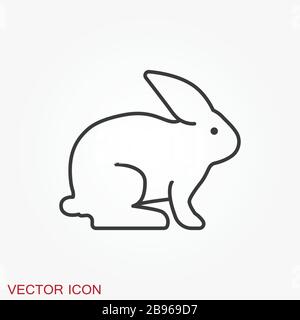 Rabbit icon vector, design on background, Rabbit Logo for your design. Animal. Stock Vector