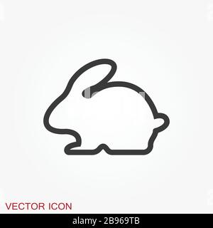 Rabbit icon vector, design on background, Rabbit Logo for your design. Animal. Stock Vector