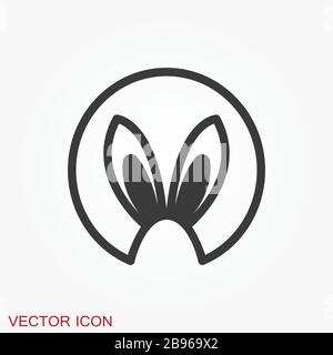 Rabbit icon vector, design on background, Rabbit Logo for your design. Animal. Stock Vector
