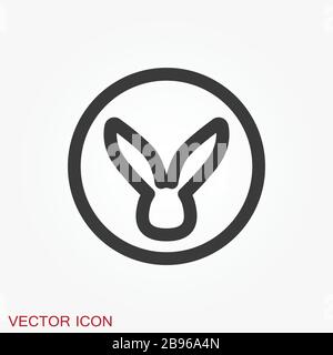 Rabbit icon vector, design on background, Rabbit Logo for your design. Animal. Stock Vector