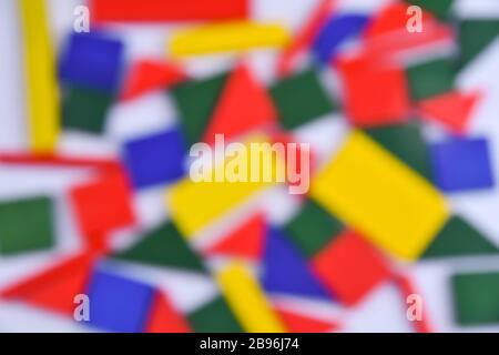 Multicolored blurred background of small geometric figures of different colors Stock Photo