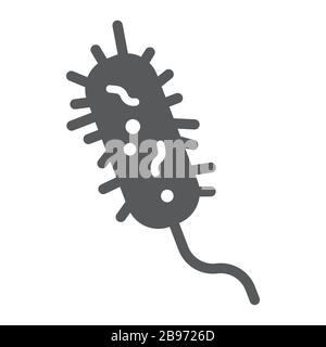 Bacteria glyph icon, virus and microorganism, microbe sign, vector graphics, a solid pattern on a white background, eps 10 Stock Vector