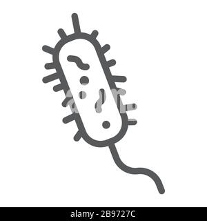 Bacteria line icon, virus and microorganism, microbe sign, vector graphics, a linear pattern on a white background, eps 10 Stock Vector