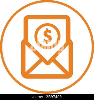 Beautiful design and fully editable Email notification, Bill, payment, salary icon for commercial, print media, web or any type of design projects. Stock Vector