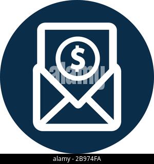 Beautiful design and fully editable Email notification, Bill, payment, salary icon for commercial, print media, web or any type of design projects. Stock Vector