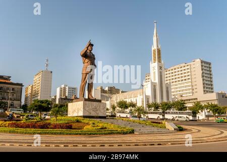 Statue of Machel Samora on Independence square in Maputo, capital city of Mozambique, Mozambique Stock Photo