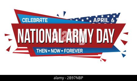 National army day banner design on white background, vector illustration Stock Vector
