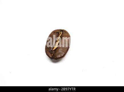 Coffee Bean Isolated on white background. macro coffee bean. Stock Photo