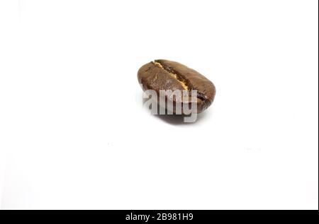 Coffee Bean Isolated on white background. macro coffee bean. Stock Photo