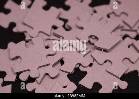 Blank jigsaw puzzle pieces Stock Photo