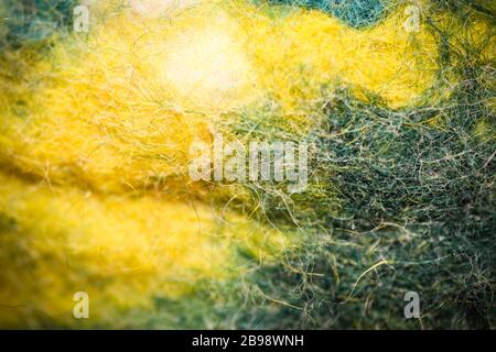 felt material background - yellow and green felt background Stock Photo